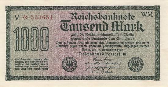 1000 Mark 1922 ro.75i WM